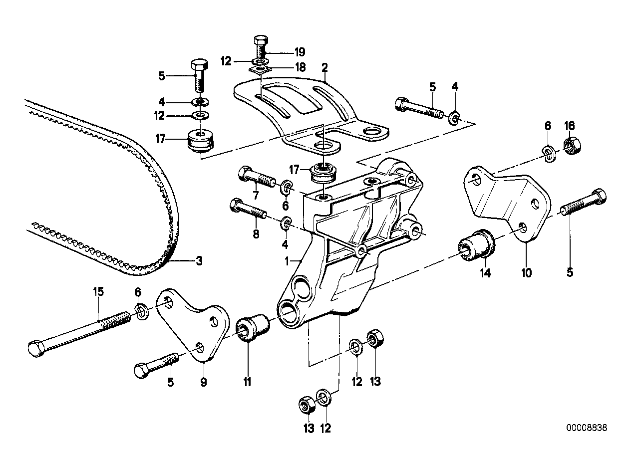 Pçs mont. compressor AC/transm. correia