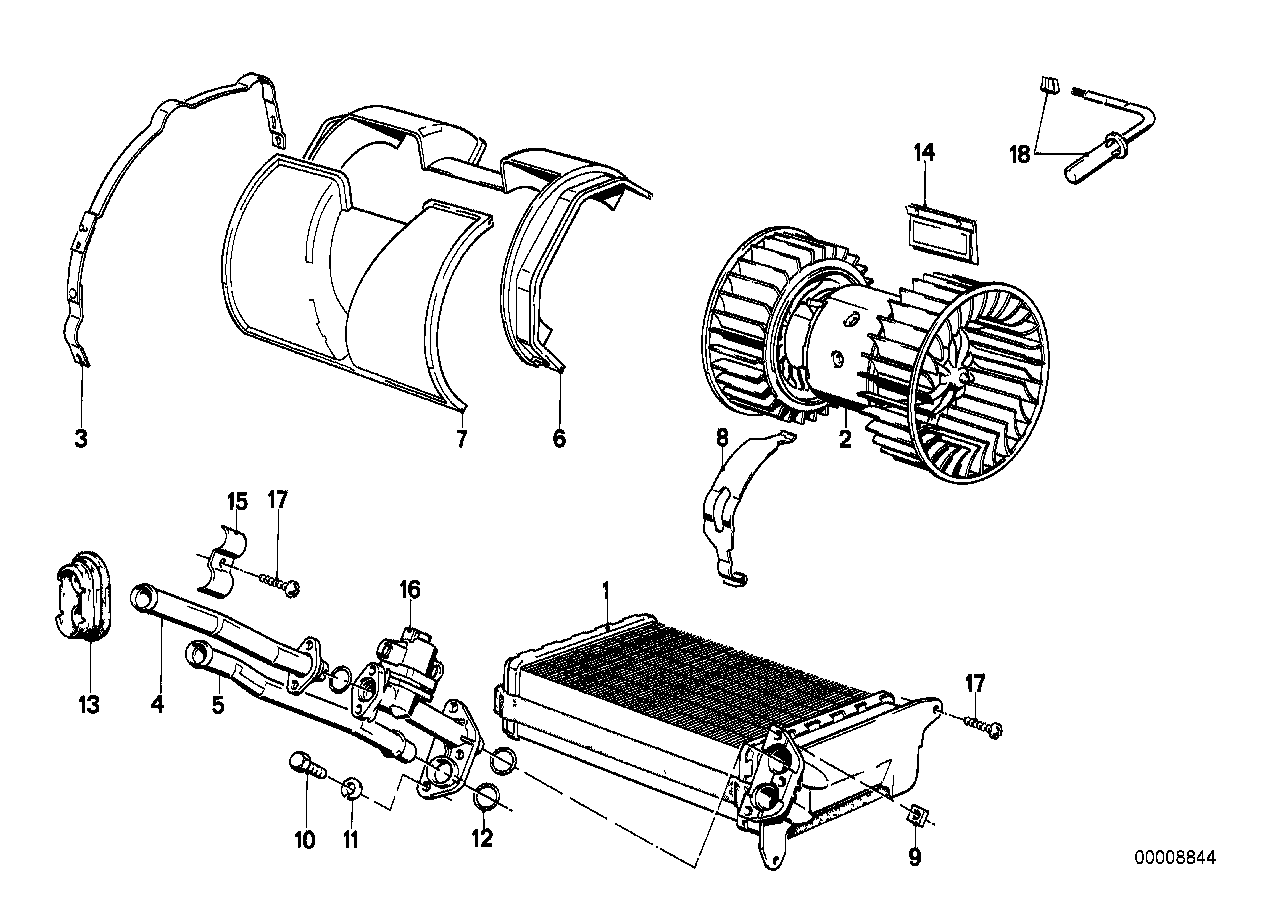 Heater radiator/blower