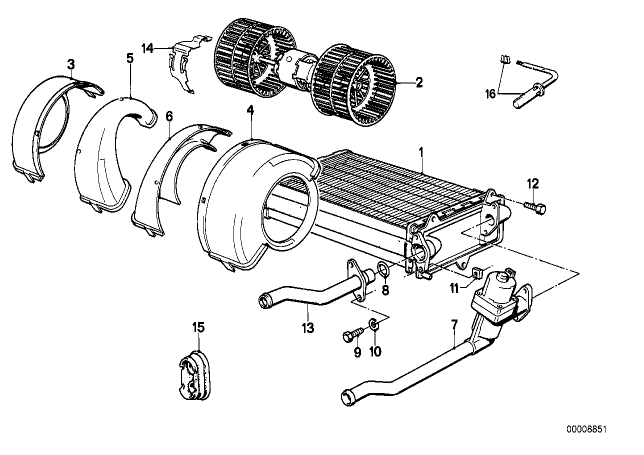 Heater radiator/blower