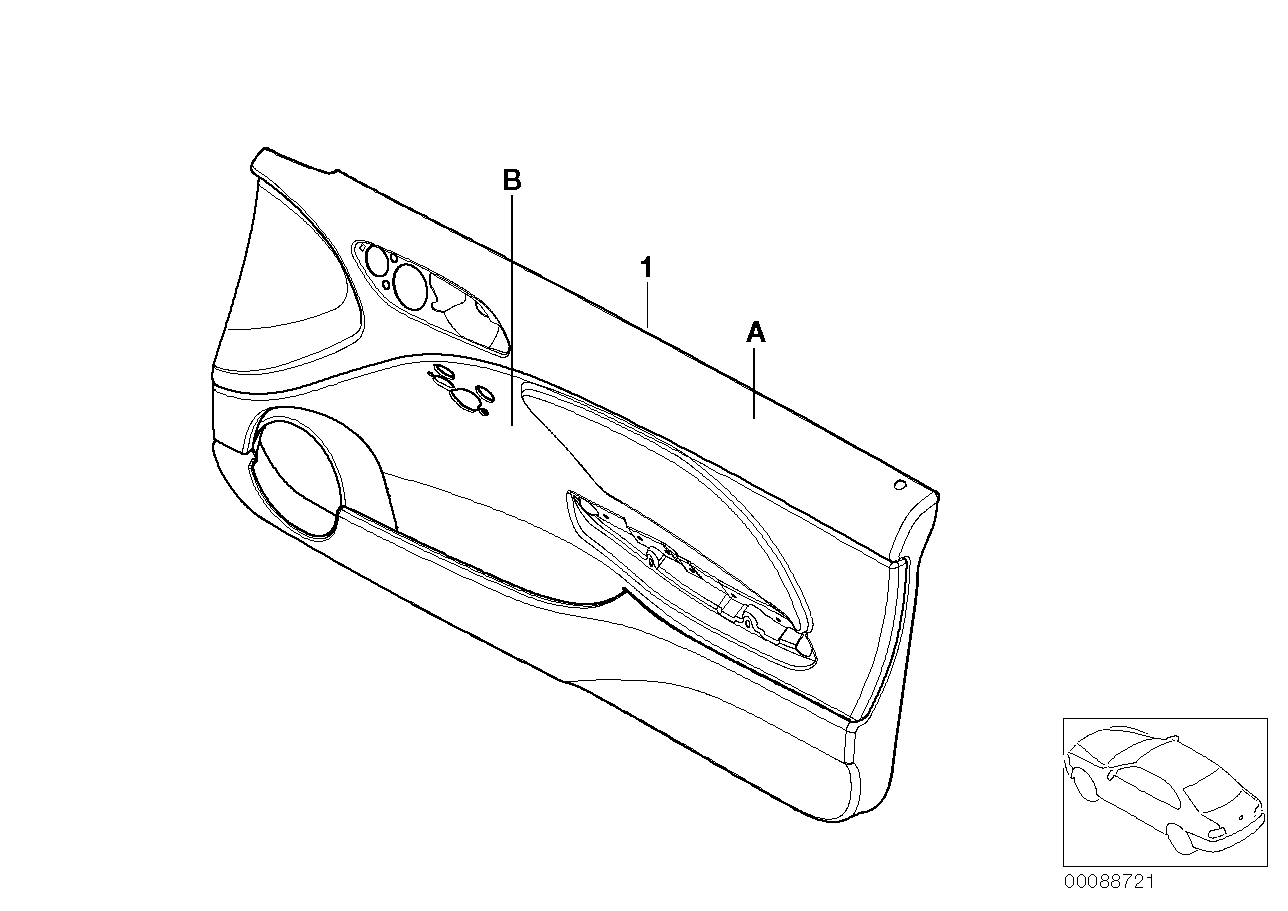Individual door inset front, airbag