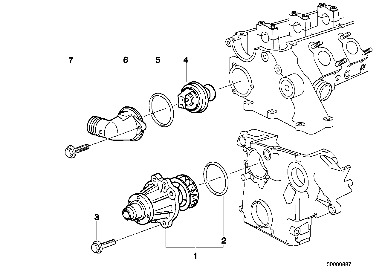 Kylsystem-vattenpump/thermostat