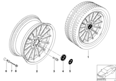 BMW 轻质合金轮辋 径向轮幅 32