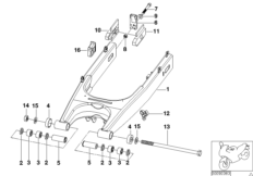 Rear wheel swinging arm