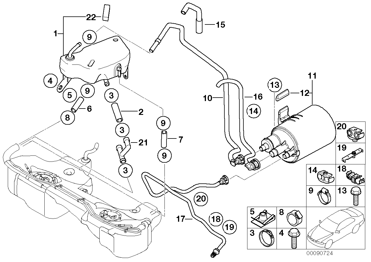 Ausgleichsbehälter/Aktivkohlefilter