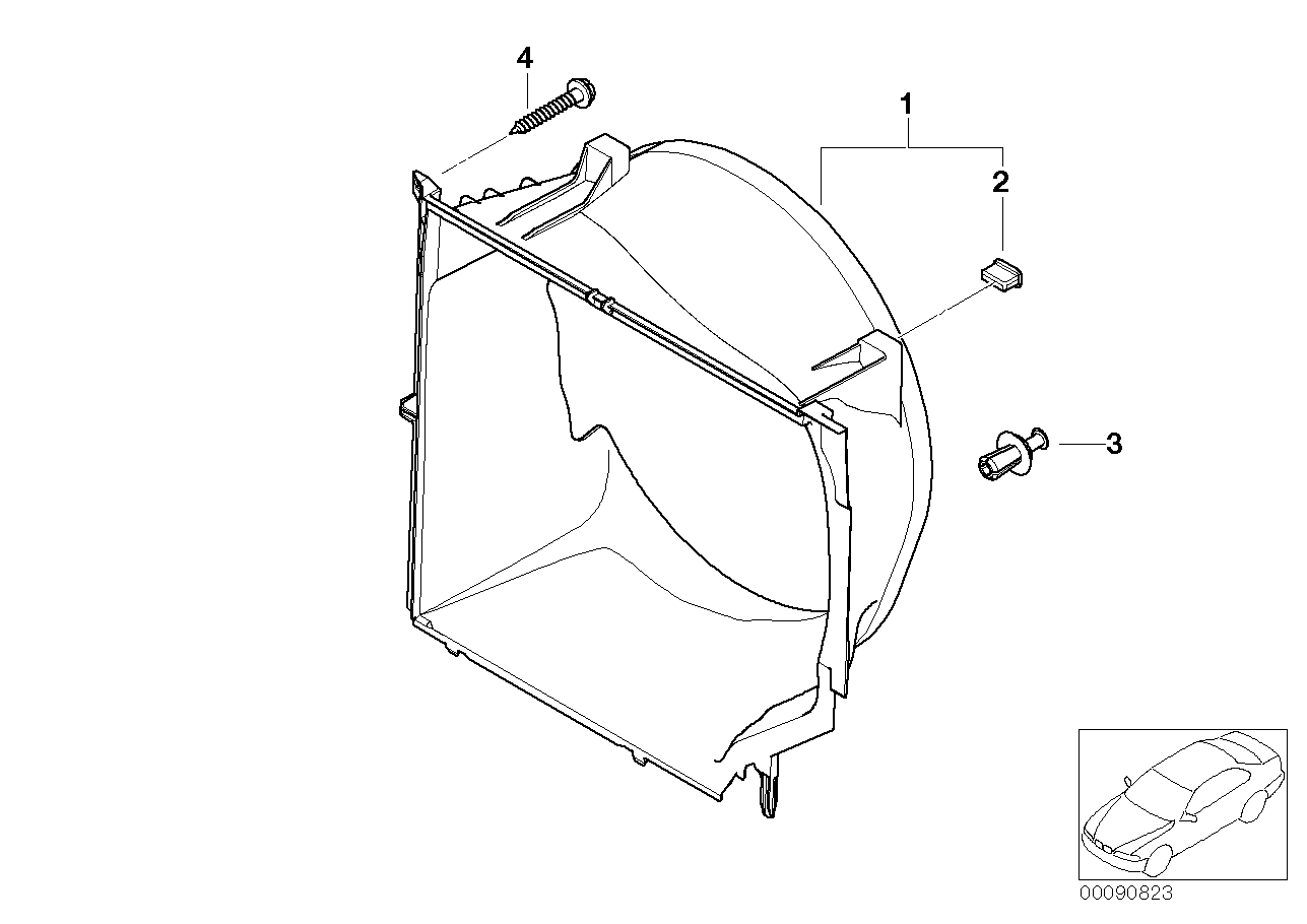 Cerco de ventilador, piezas de montaje