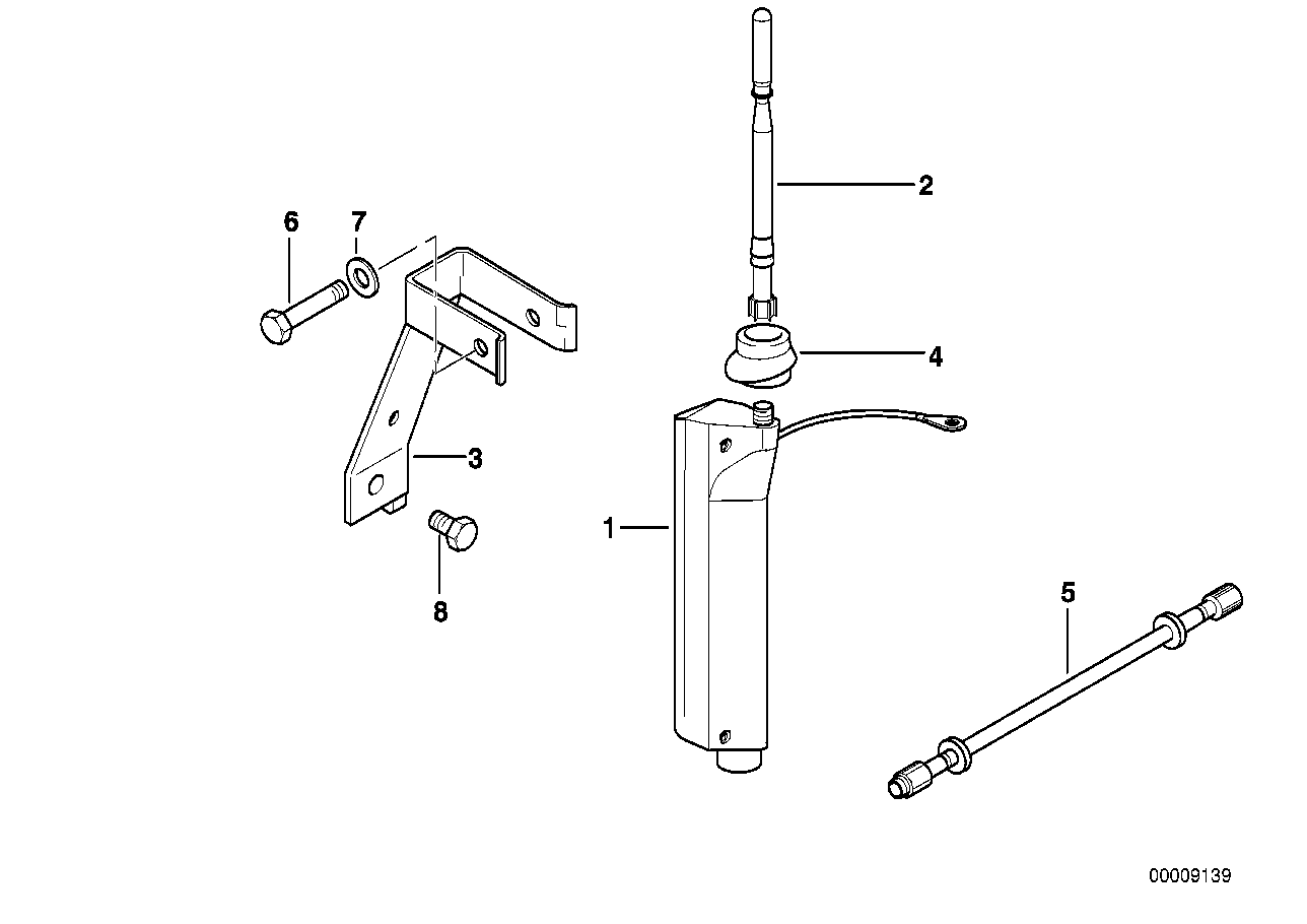 Einzelteile Kurzstabantenne