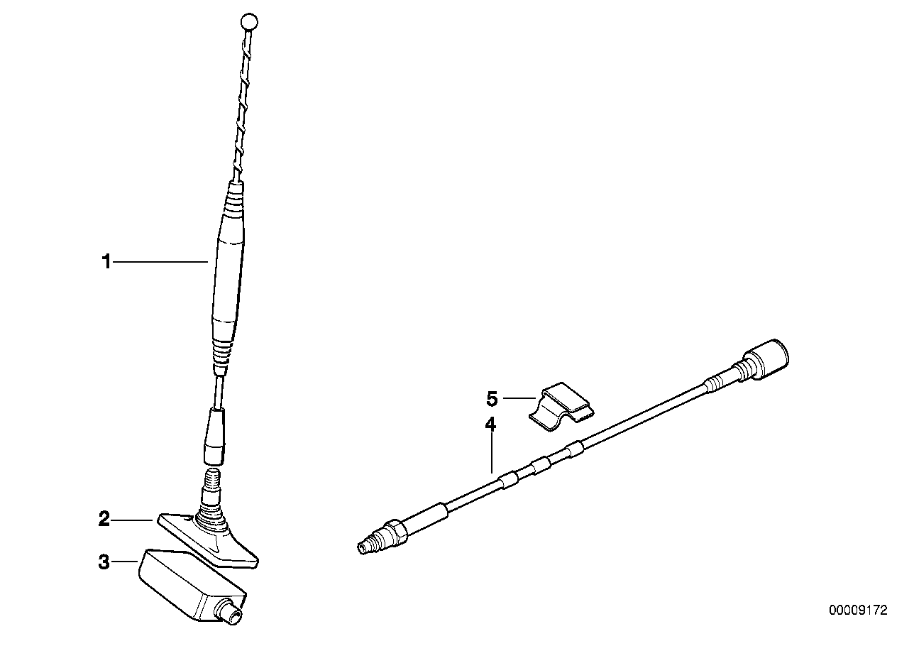 Peças individ.antena telef. óculo tras.