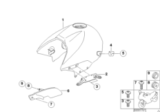 Réservoir de carburant / cache droit