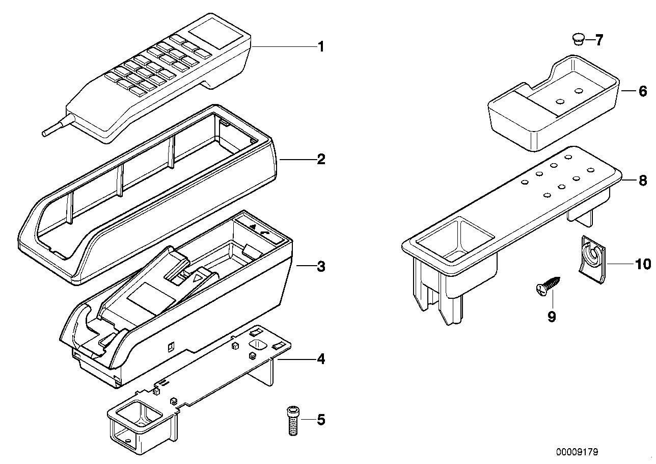 Single parts f centre console telephone