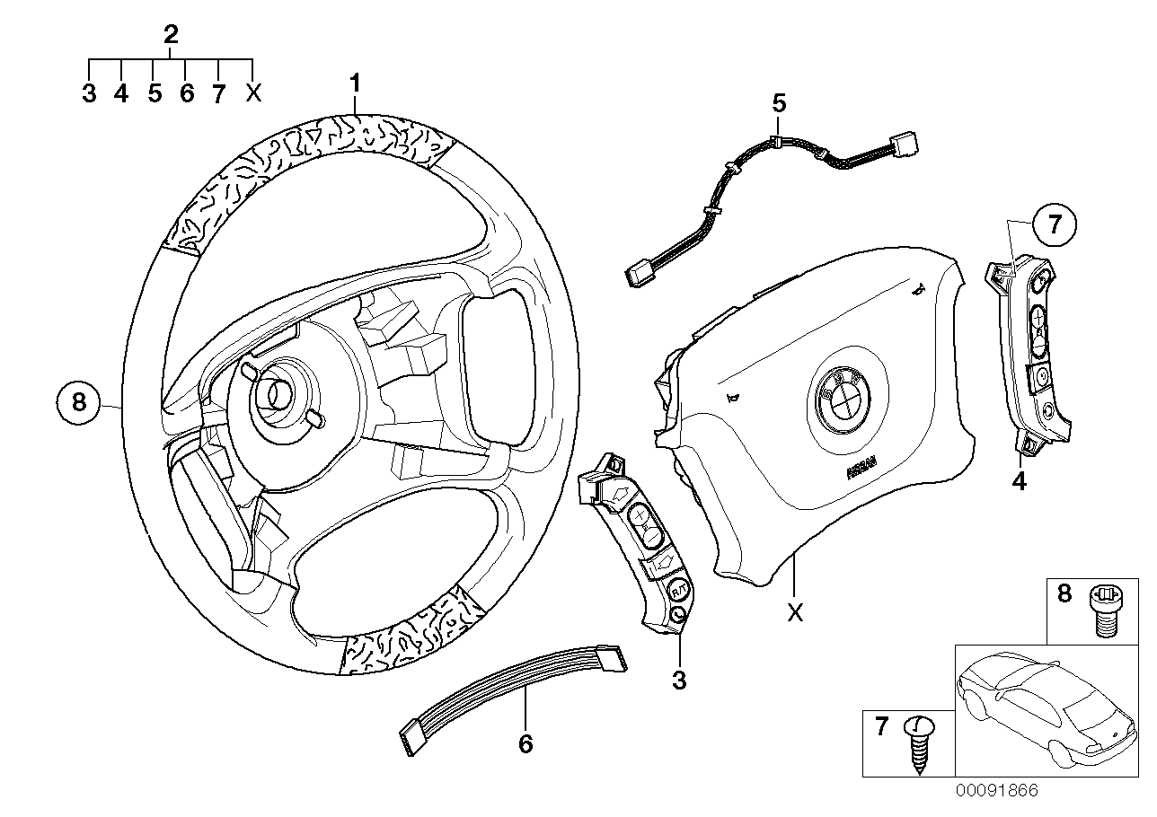 Wood multifctn steer. wheel,smart airbag