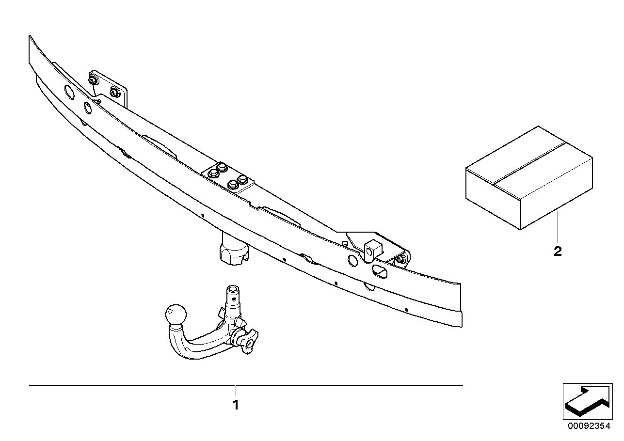 Retrofit kit, towing hitch detachable