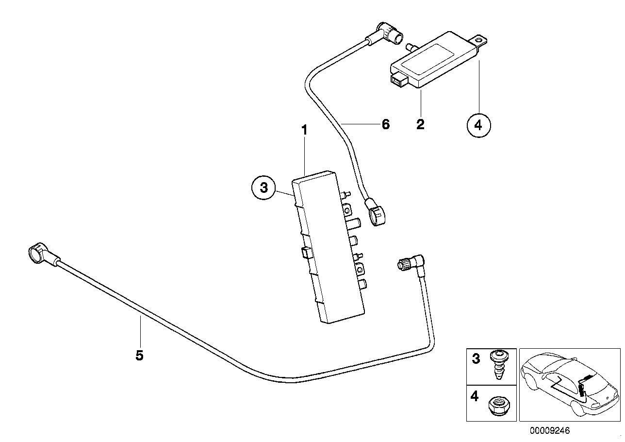 Onderdelen zij/achterruitantenne