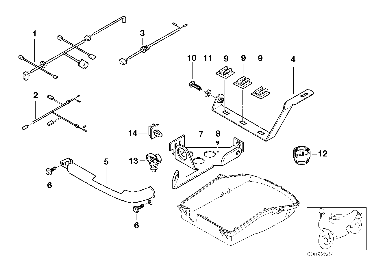 Bracket, radio plug connection