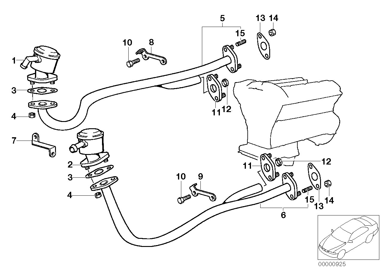 Réduct. gaz d'échappement - Pompe à air