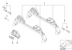 Portasci standard, per 4 paia di sci