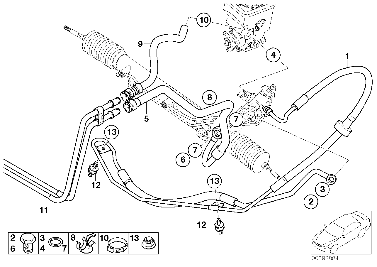 Servodireccion hidraulica-tuberias aceit