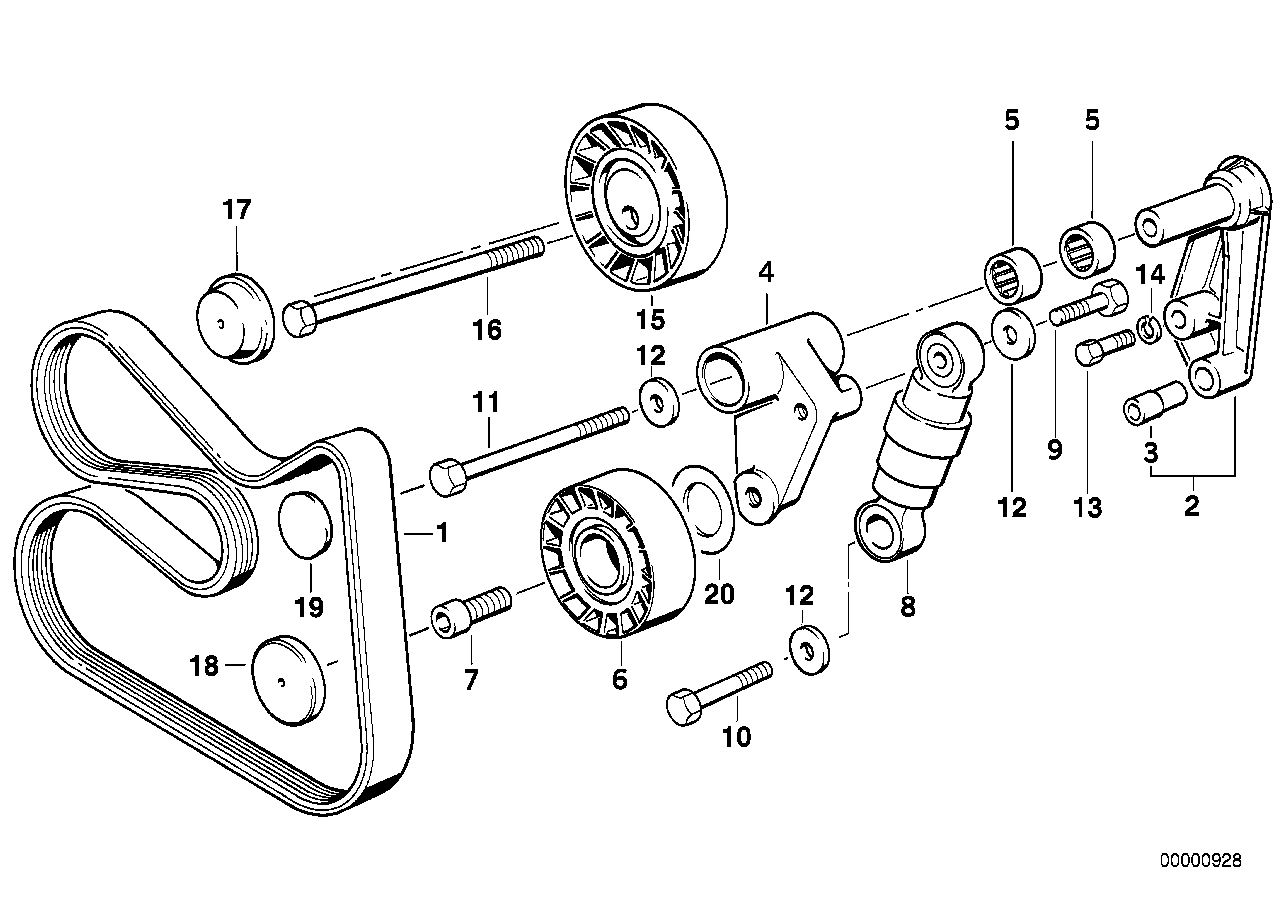 Riementrieb für Wasserpumpe/Generator