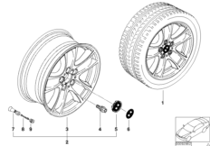 BMW light alloy wheel,spider spoke 99