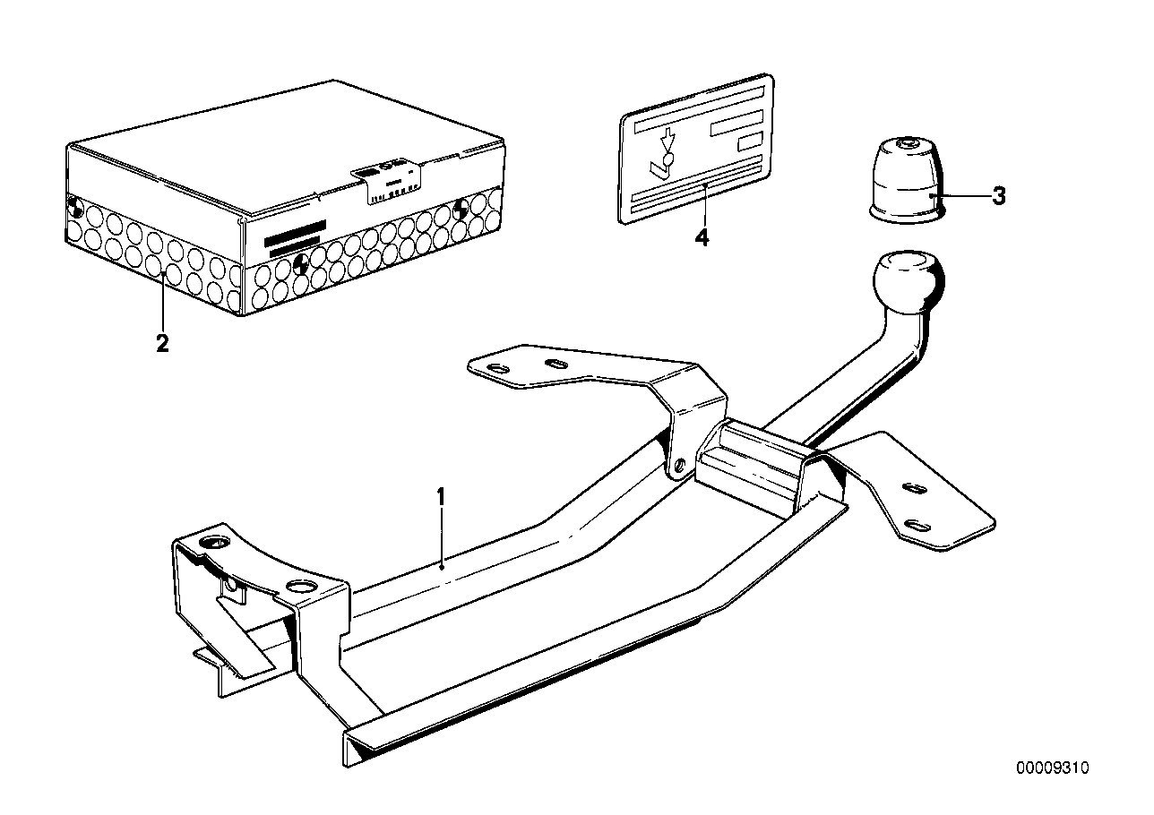 Trailer coupling with fixed ball head