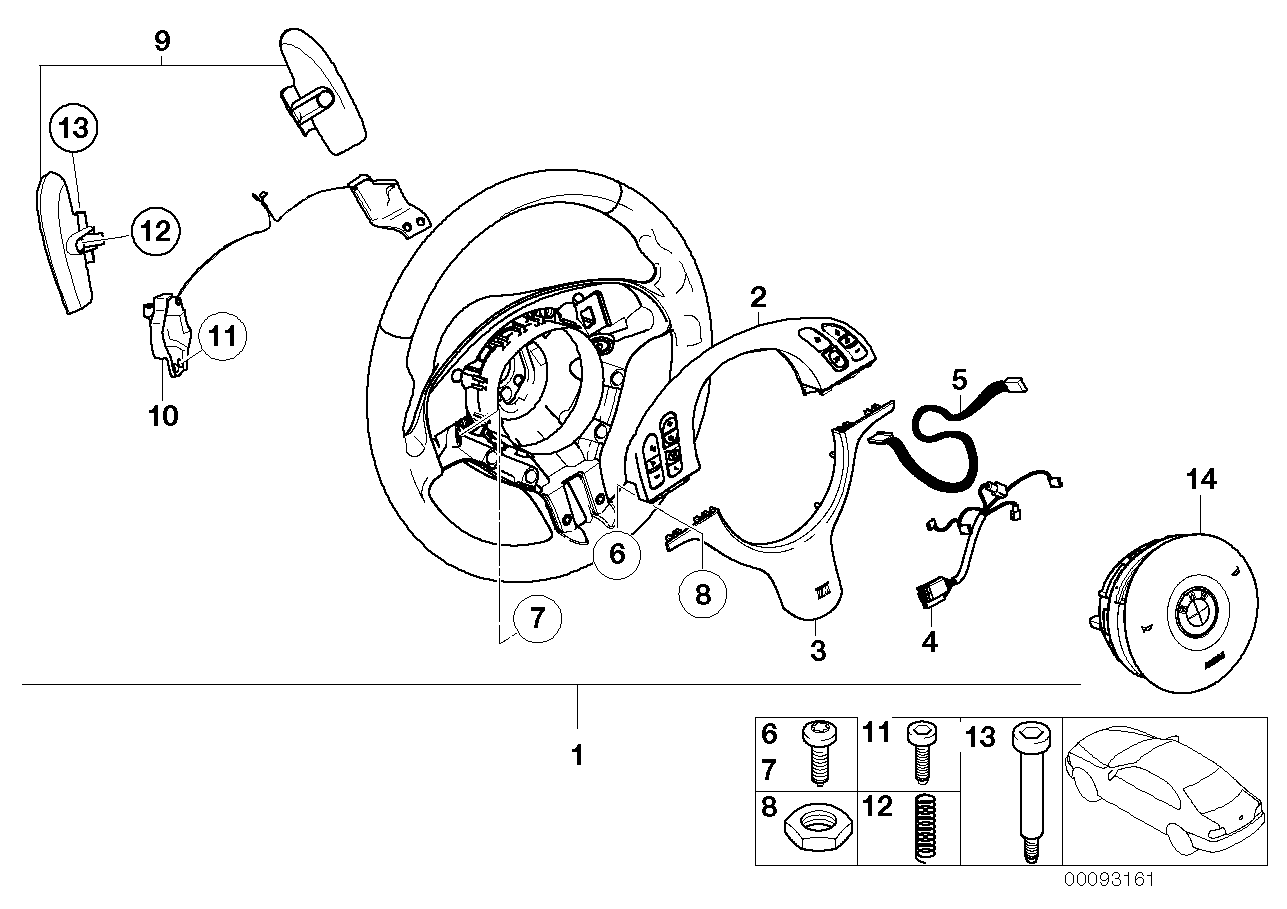 M Sportlenkrad Airbag für SMG Getriebe