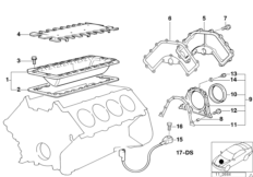 Engine block mounting parts