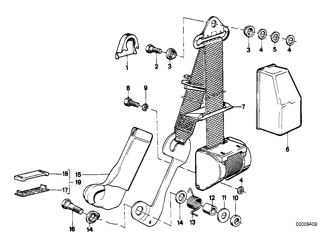 安全带 安装件 前部