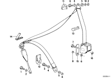 Front safety belt mounting parts