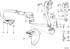 Emniyet kemeri, Montaj parçaları-Arka