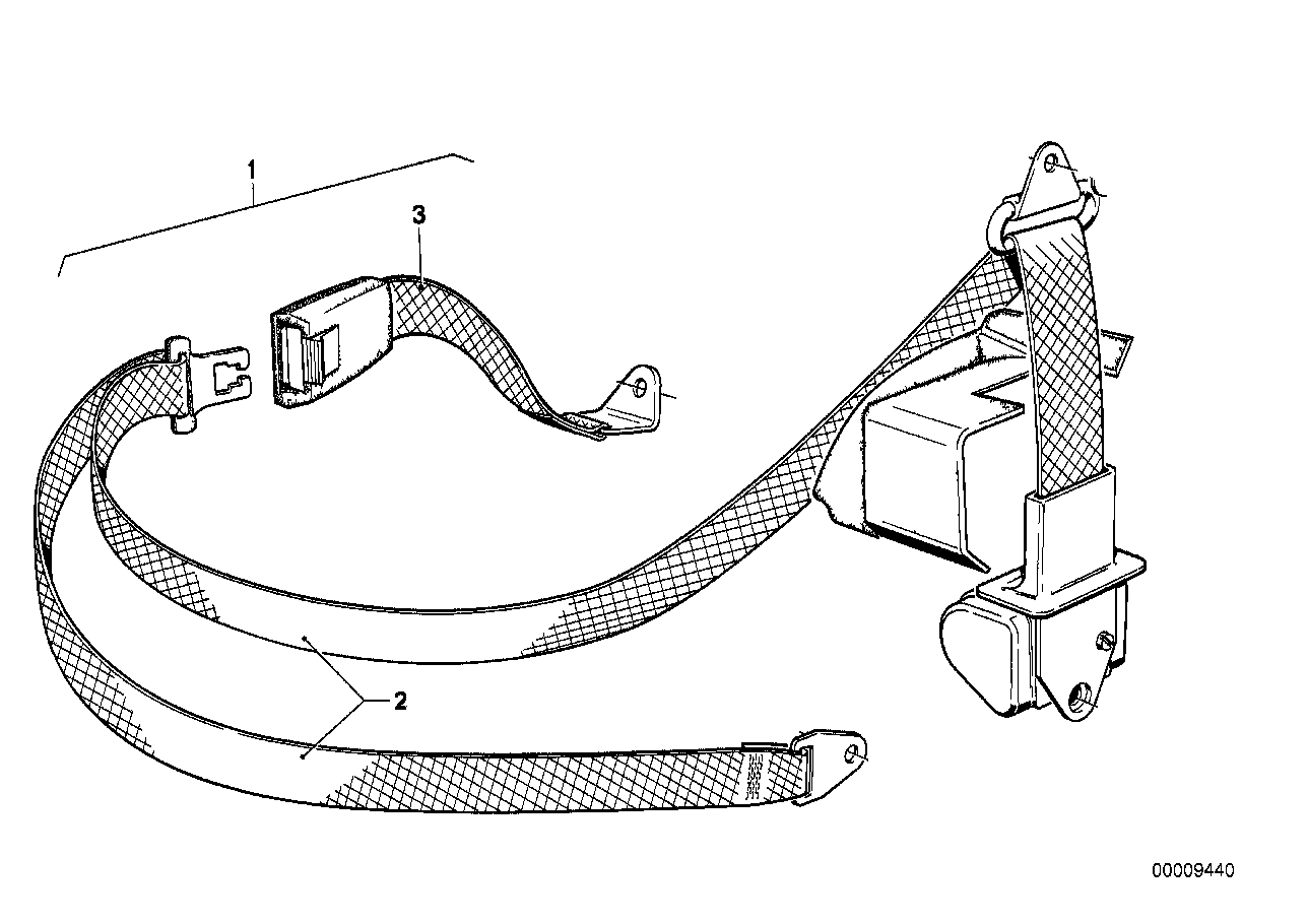 Veiligheidsriem achter, onderdelen