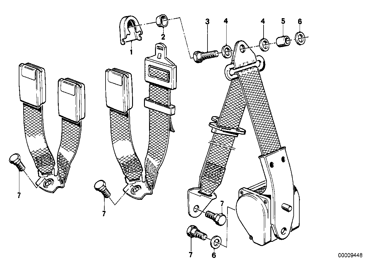 Pezzi di cintura di sicurezza posteriore