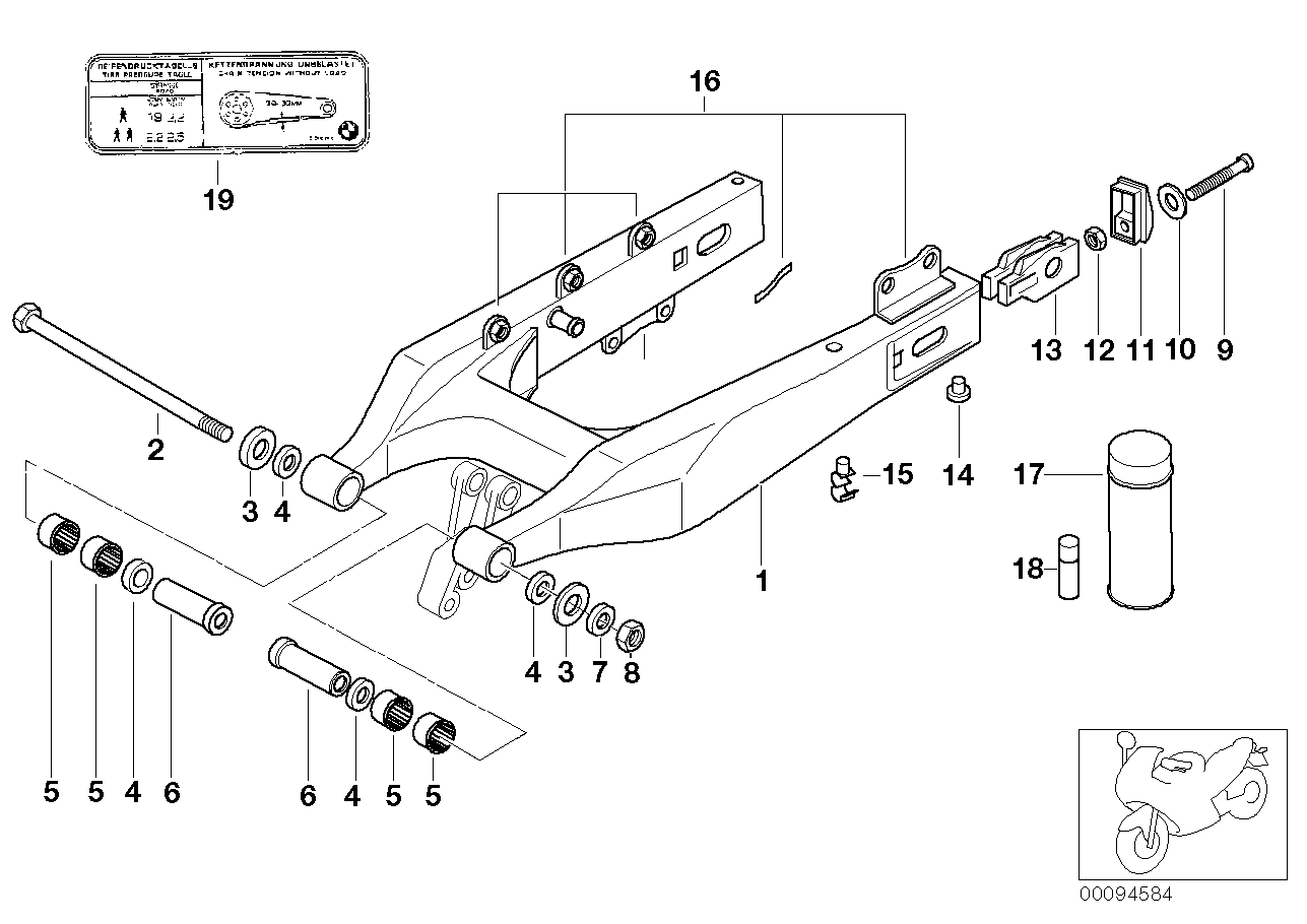 Rear wheel swinging arm