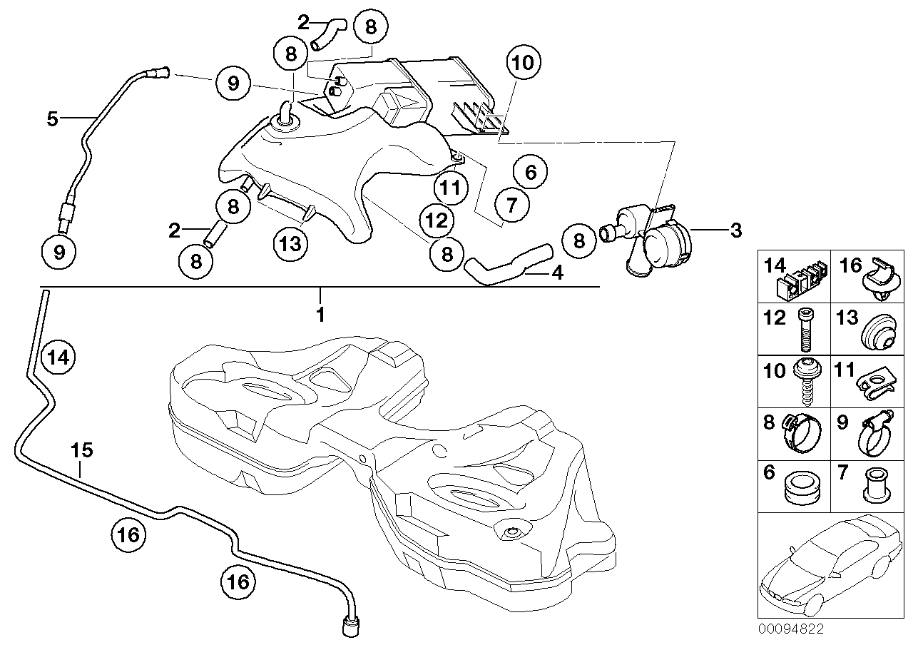 Exp.tank/activated Carbon container