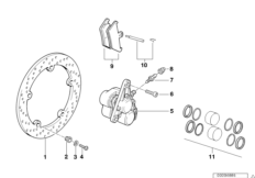 Front wheel brake, cast wheel