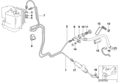 Brake line, Integral ABS, rear