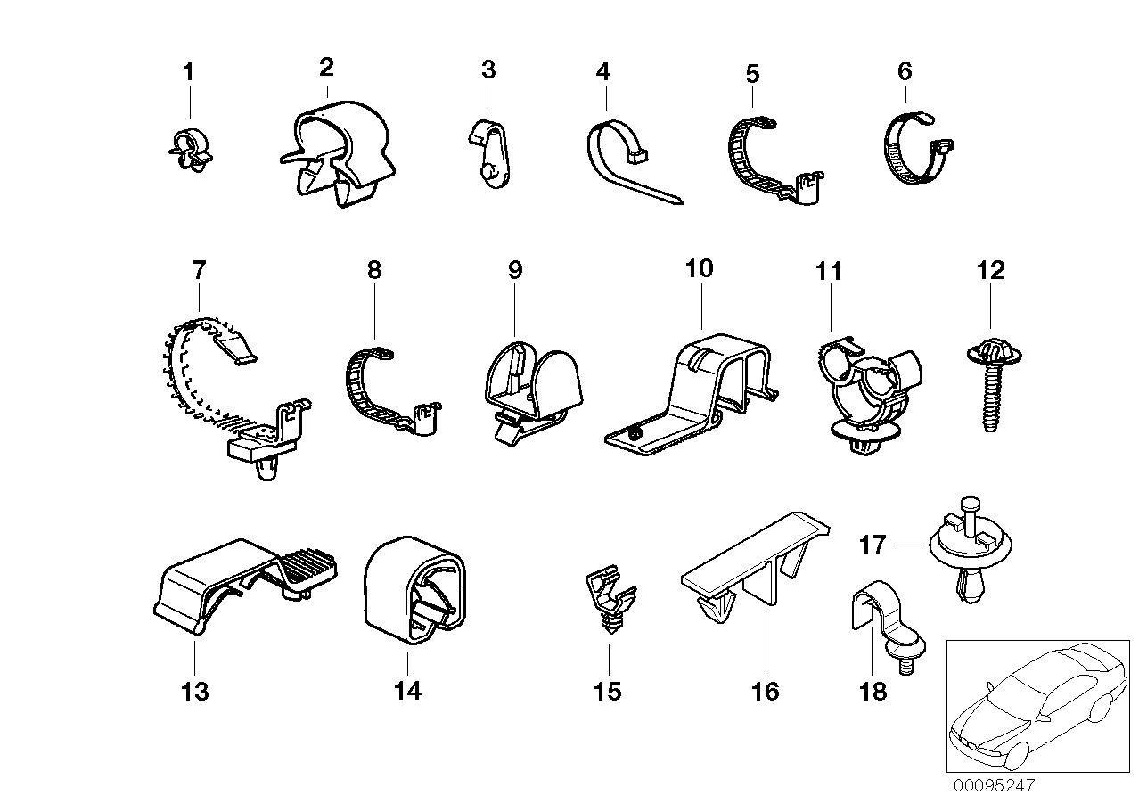 Diversos soportes de cables