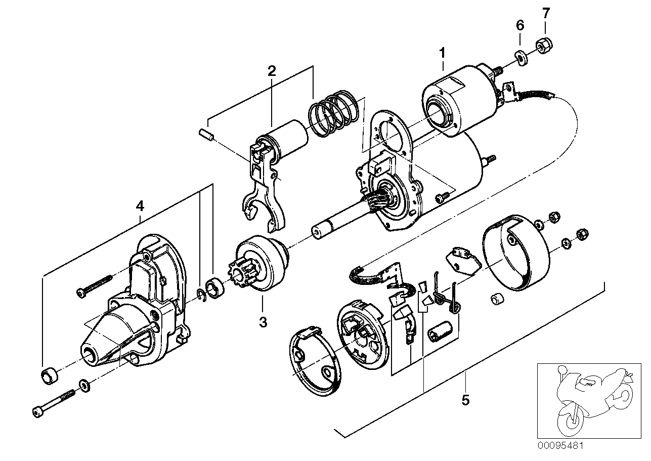 Marş motoru, münferit parçalar