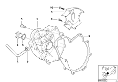 Engine housing cover, right