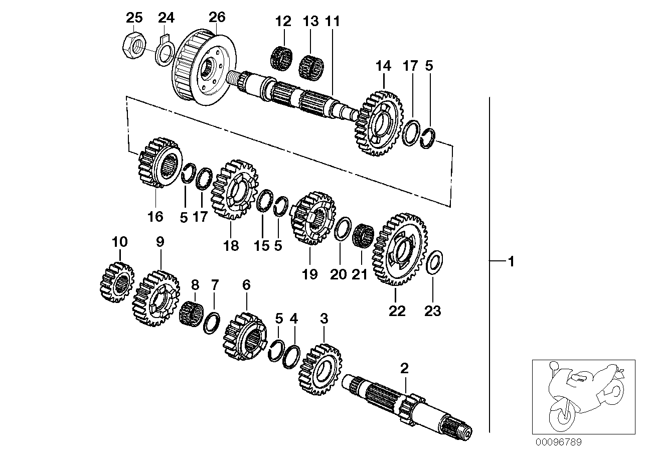 5 Gang Getriebe/Radsatzteile