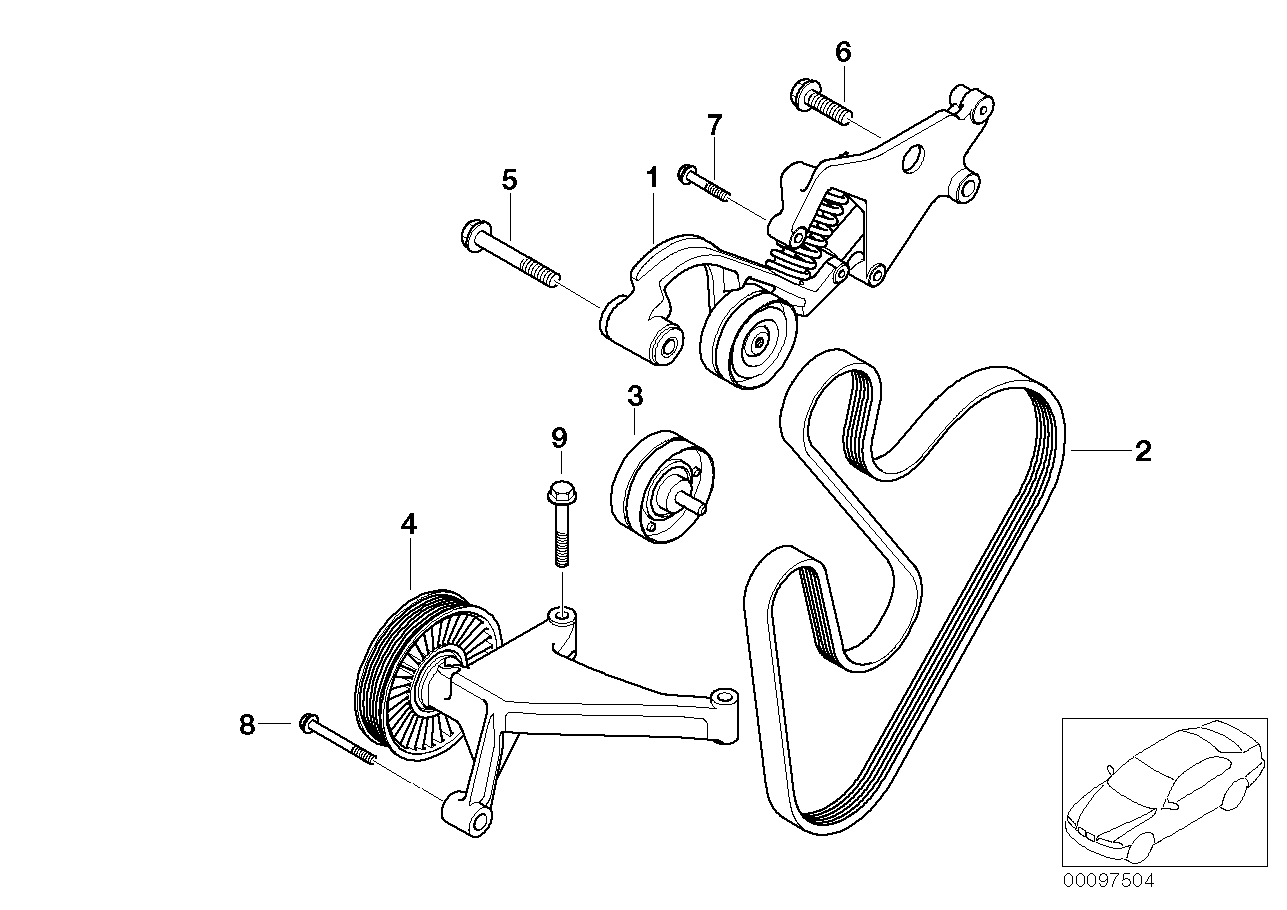 Entraînement pompe à eau / Alternateur