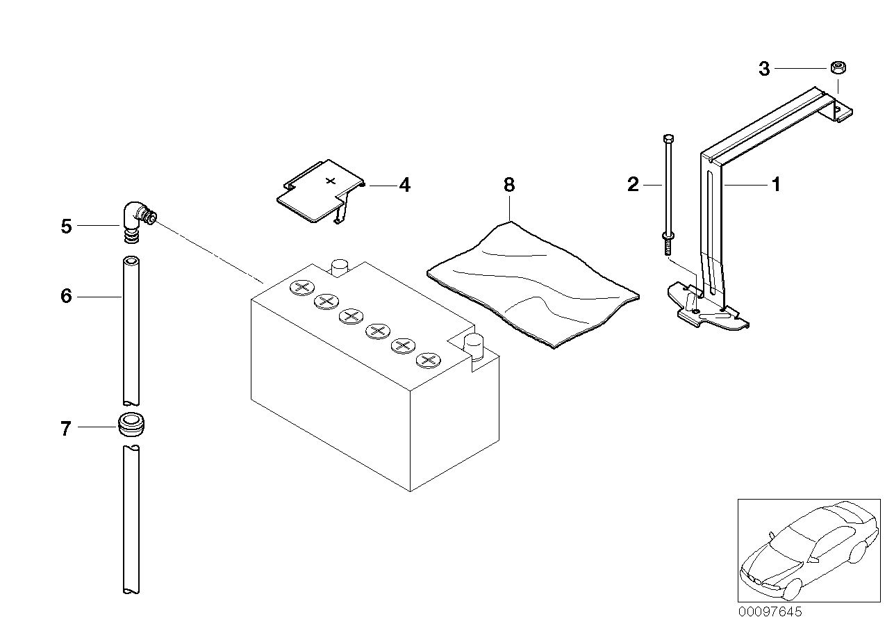 Batteriinfästning och påbyggnadsdelar