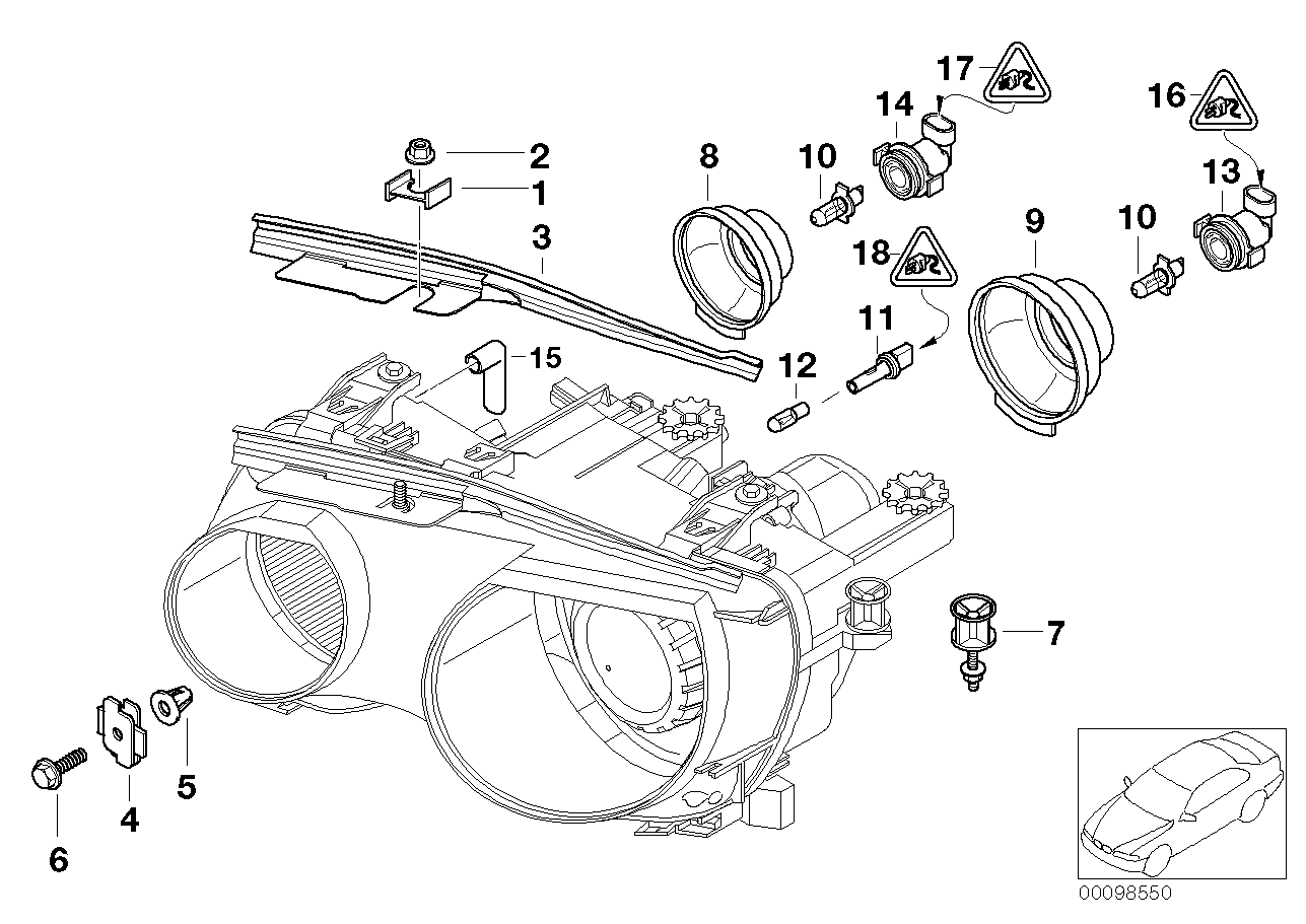 Einzelteile Scheinwerfer