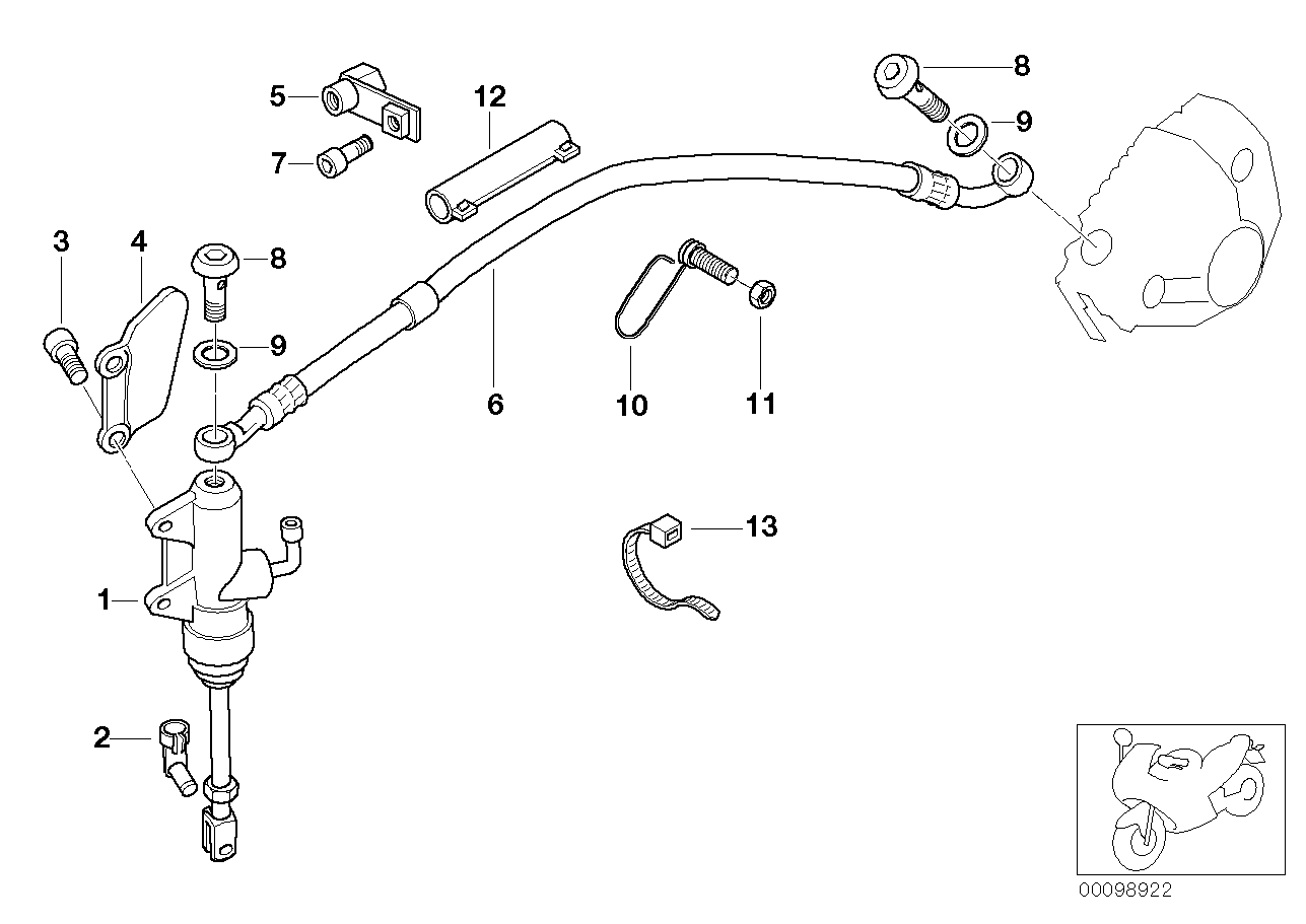 Rear brake master cylinder