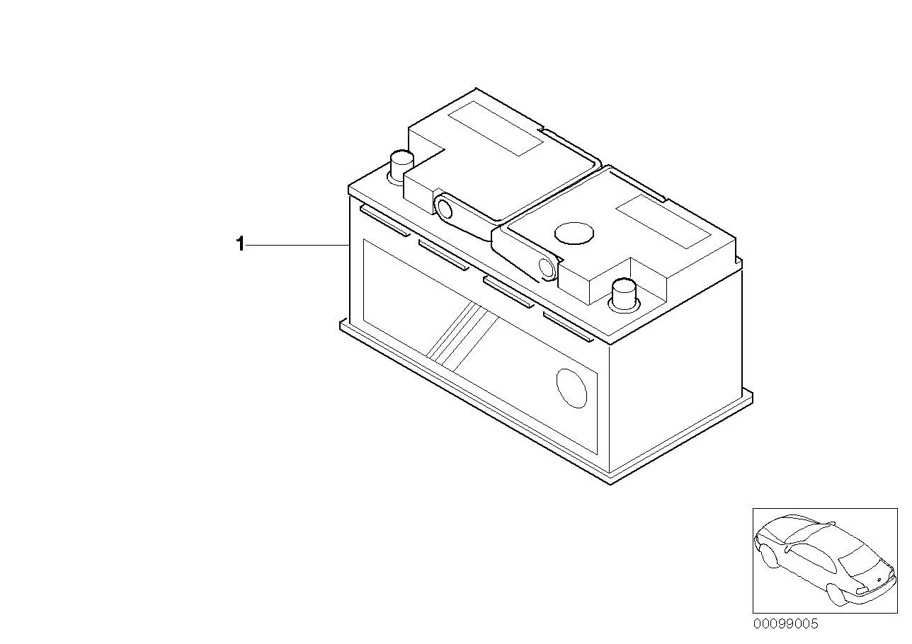 Original BMW battery, filled