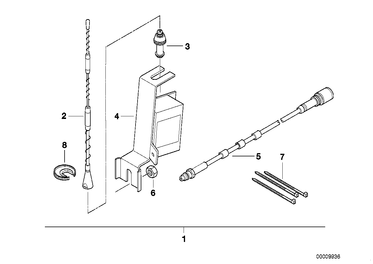 Kit de montage antenne de paroi laterale