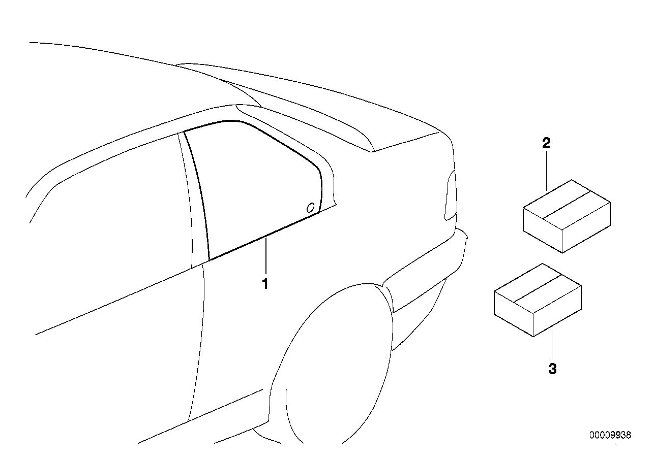 Vent window, electric, rear