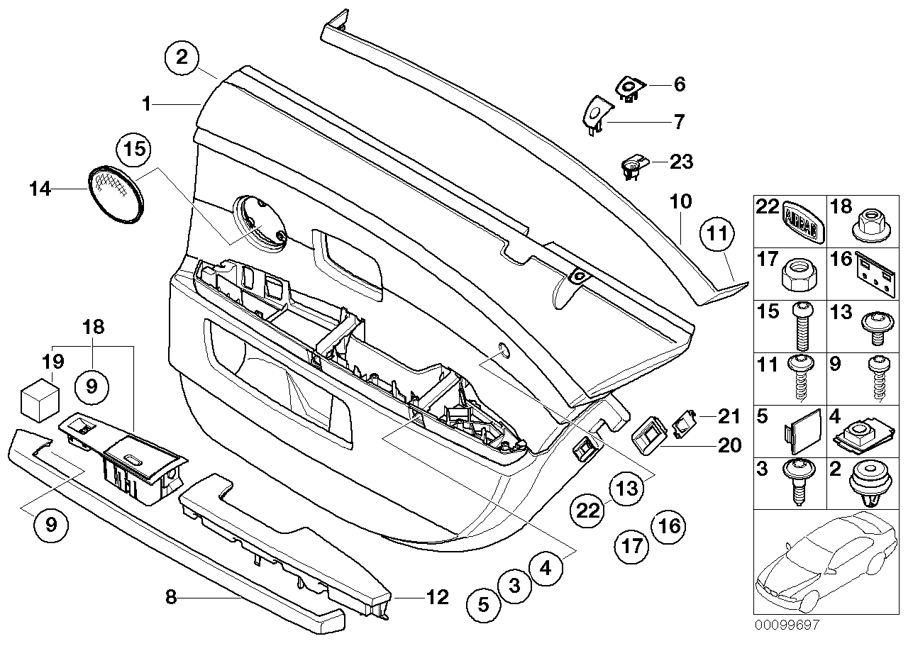 Garniture de porte arr. - airbag latéral